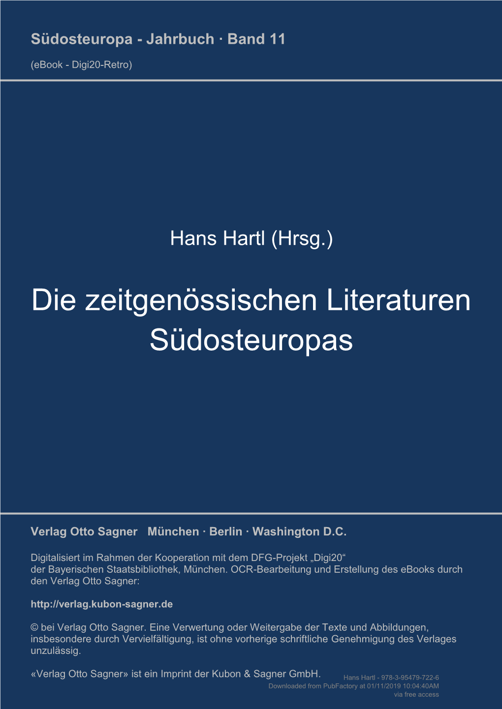 Die Zeitgenössischen Literaturen Südosteuropas