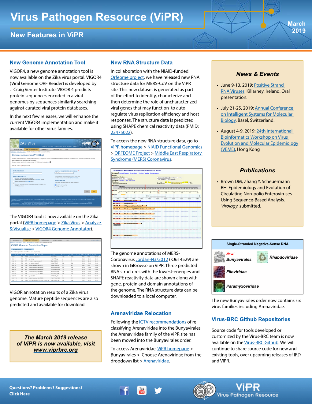 Virus Pathogen Resource (Vipr) March 2019 New Features in Vipr