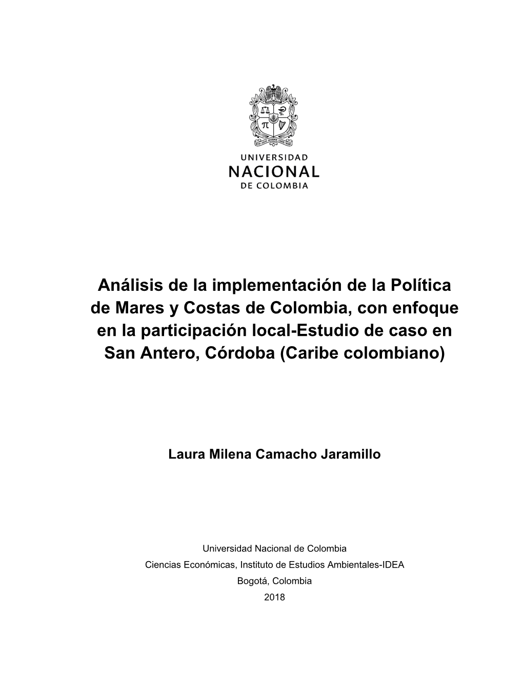 Análisis De La Implementación De La Política De Mares Y Costas De