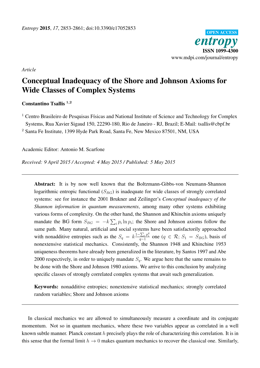 Conceptual Inadequacy of the Shore and Johnson Axioms for Wide Classes of Complex Systems