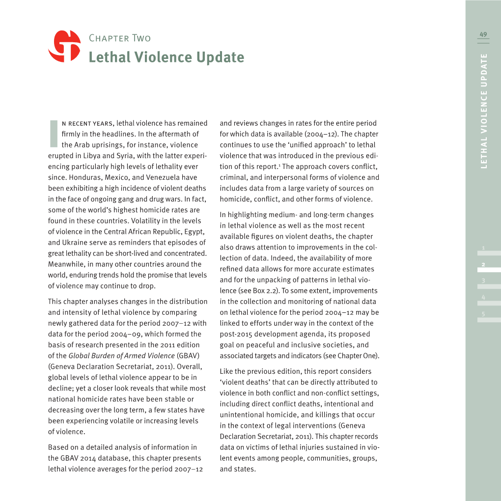 Lethal Violence Update Violence Lethal Chapter