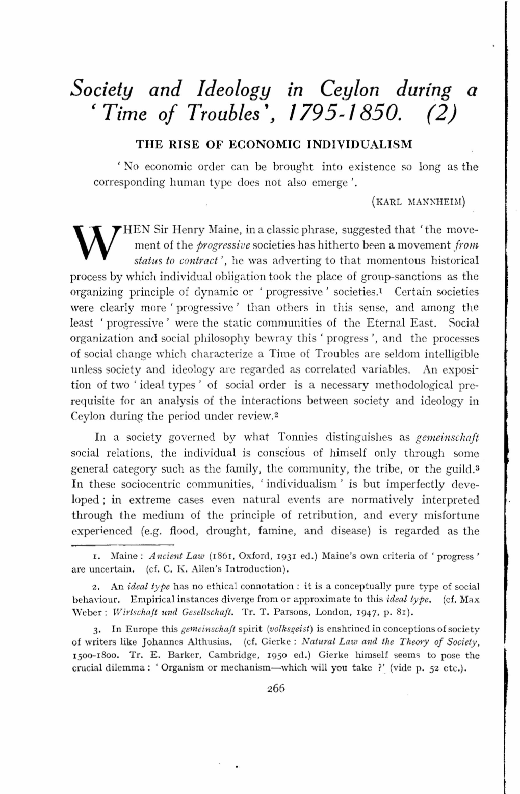 Society and ( Time Ideology of Troubles', in Ceylon During A