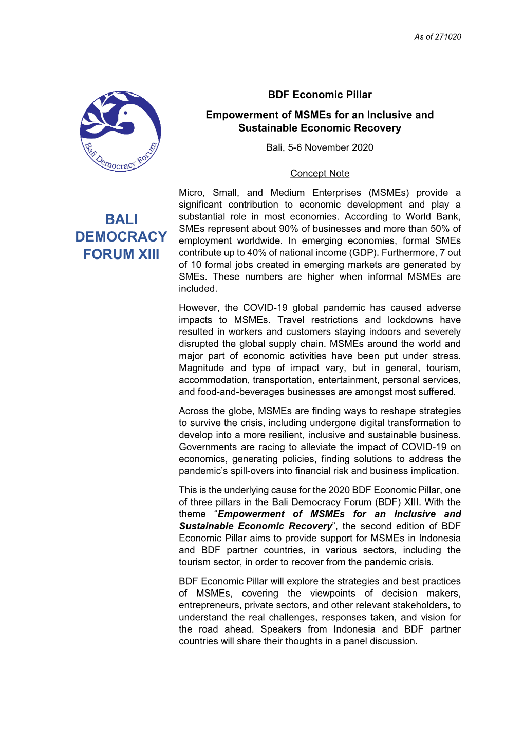 Bali Democracy Forum Xiii