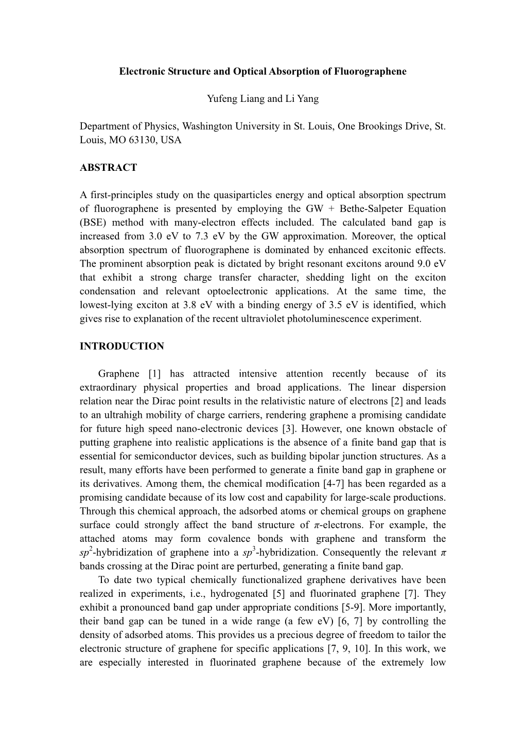 Electronic and Optical Properties of Fluorographene