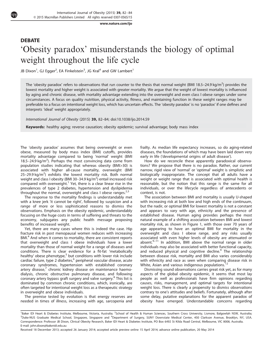 Obesity Paradox&Rsquo