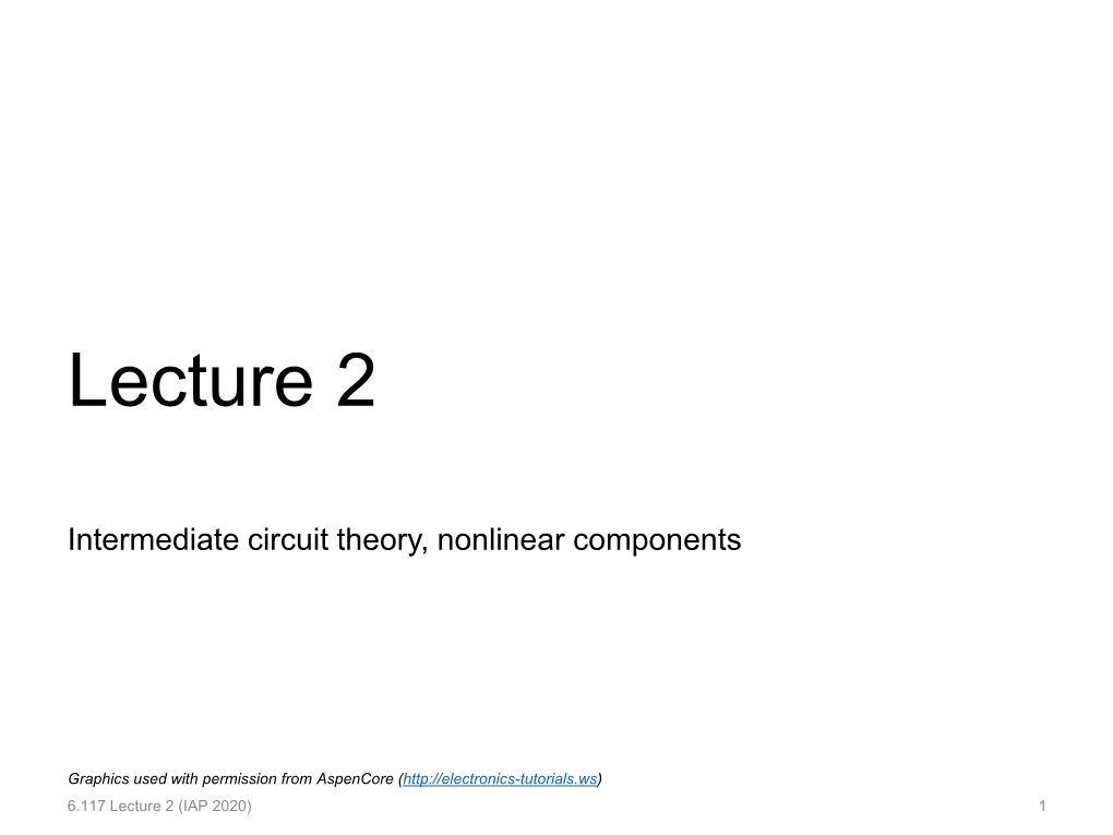 6.117 Lecture 2 (IAP 2020) 1 Agenda