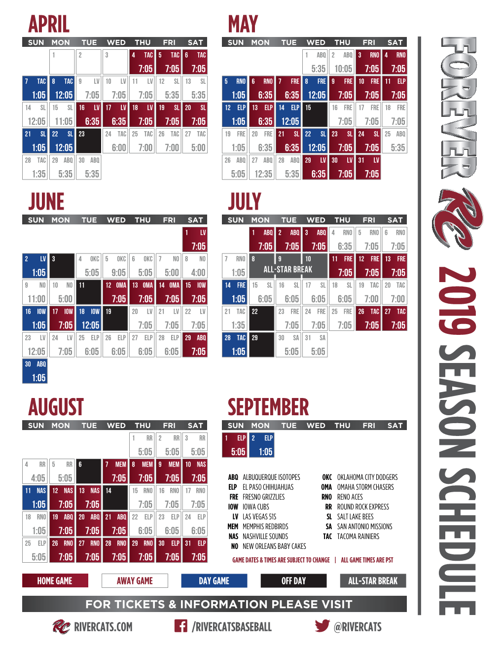 2019 Schedule