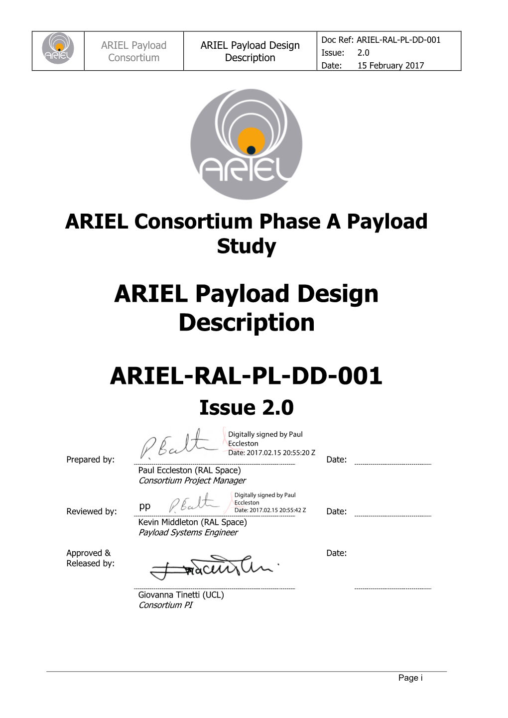 ARIEL Payload Design Description