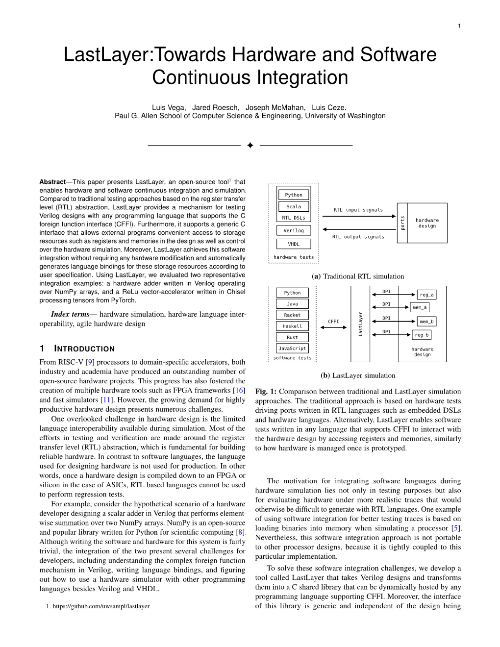 Lastlayer:Towards Hardware and Software Continuous Integration