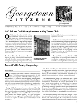 CAG Salutes Oral History Pioneers at City Tavern Club Recent Public