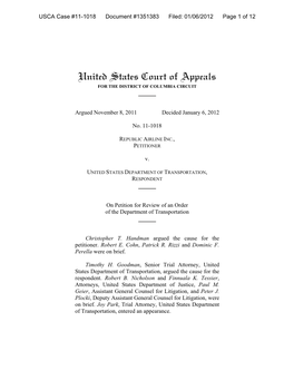 United States Court of Appeals for the DISTRICT of COLUMBIA CIRCUIT