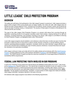 Child Protection Program and Policy Should Be Reviewed with Participants Annually