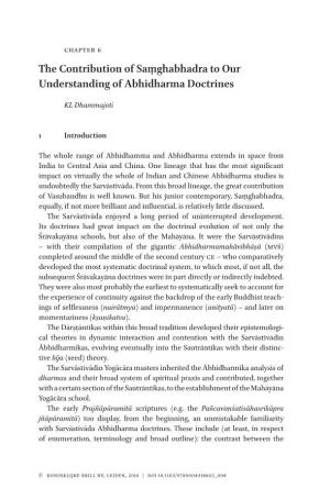 The Contribution of Saṃghabhadra to Our Understanding of Abhidharma Doctrines