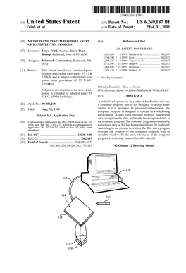 (12) United States Patent (10) Patent No.: US 6,269,187 B1 Frink Et Al