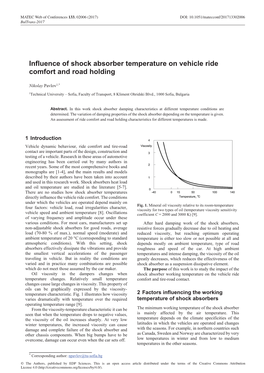 Influence of Shock Absorber Temperature on Vehicle Ride Comfort and Road Holding