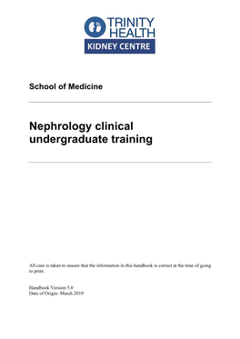 Nephrology Clinical Undergraduate Training
