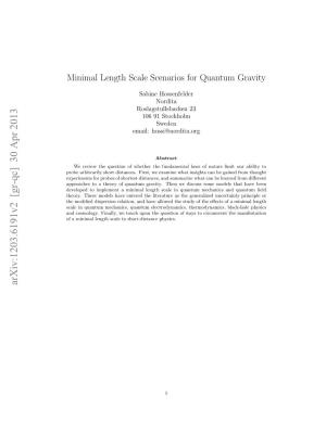 Minimal Length Scale Scenarios for Quantum Gravity