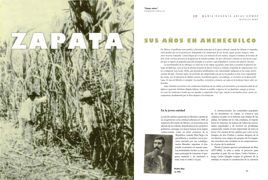 Zapata, Sus Años En Anenecuilco Por María