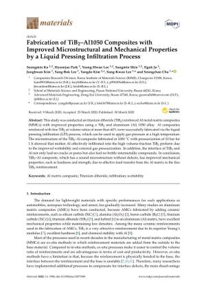 Fabrication of Tib2–Al1050 Composites with Improved Microstructural and Mechanical Properties by a Liquid Pressing Inﬁltration Process