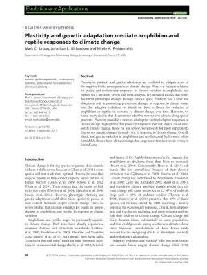 Plasticity and Genetic Adaptation Mediate Amphibian and Reptile Responses to Climate Change Mark C