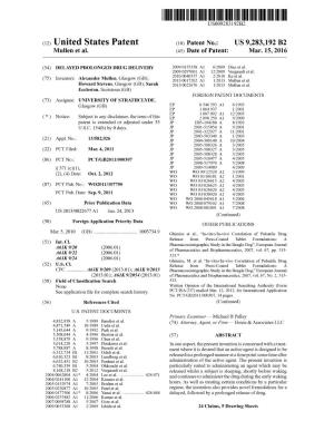 (12) United States Patent (10) Patent No.: US 9,283,192 B2 Mullen Et Al