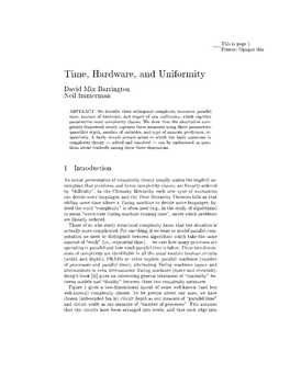 Time, Hardware, and Uniformity