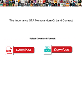 The Importance of a Memorandum of Land Contract