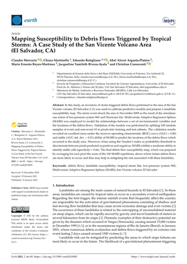 Mapping Susceptibility to Debris Flows Triggered by Tropical Storms: a Case Study of the San Vicente Volcano Area (El Salvador, CA)