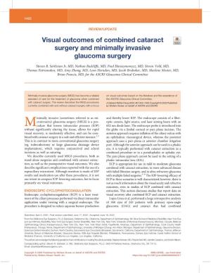 Visual Outcomes of Combined Cataract Surgery and Minimally Invasive Glaucoma Surgery