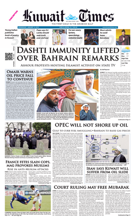 Dashti Immunity Lifted Over Bahrain Remarks