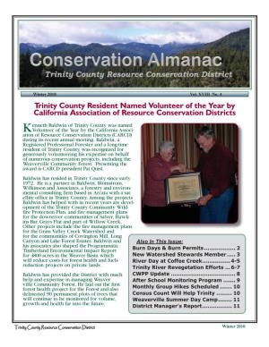Trinity County Resident Named Volunteer of the Year by California Association of Resource Conservation Districts