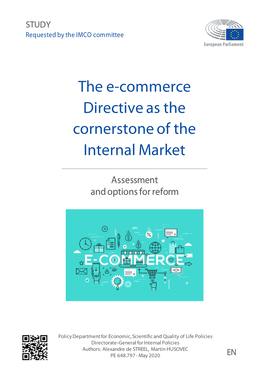 The E-Commerce Directive As the Cornerstone of the Internal Market