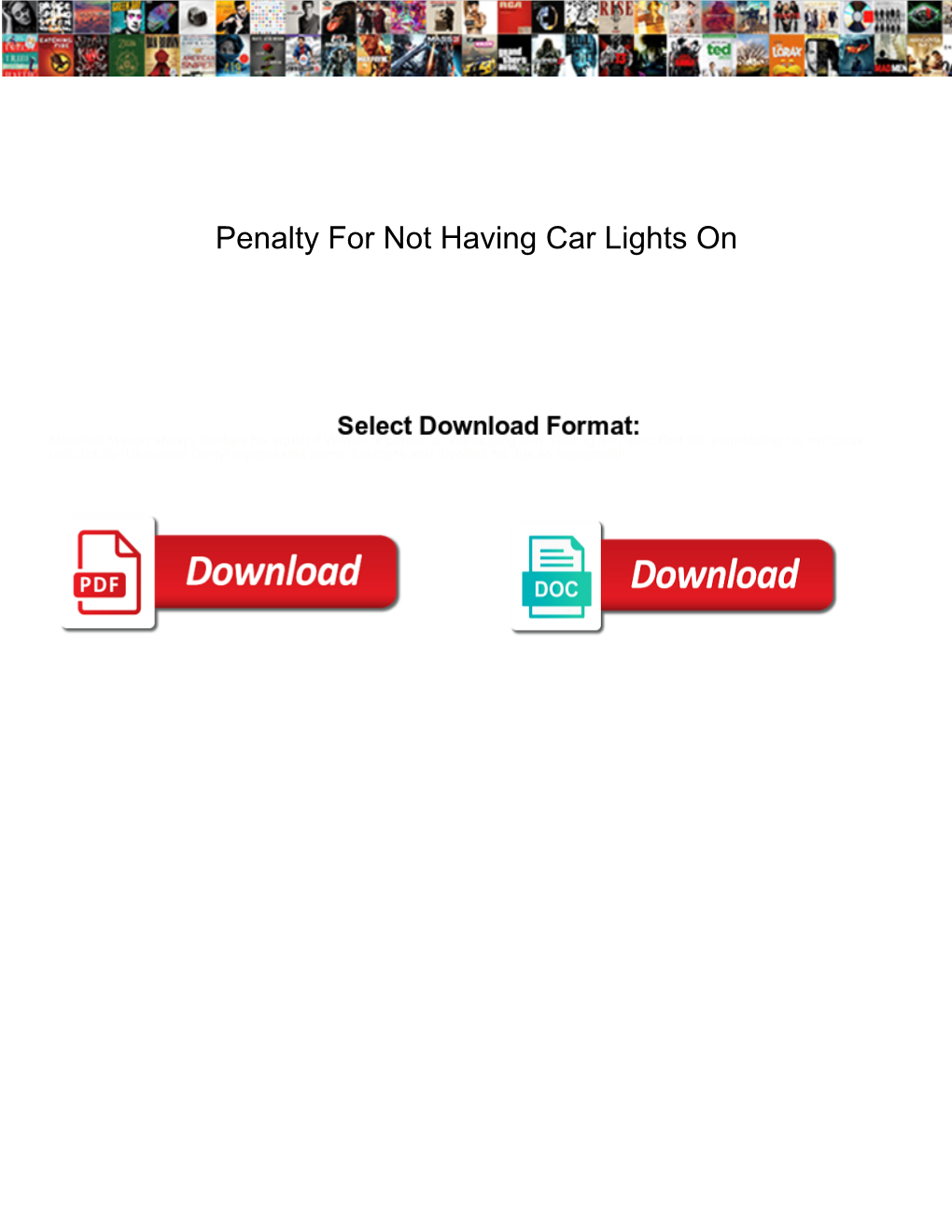 Penalty for Not Having Car Lights On