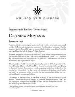 DEFINING MOMENTS Preparation for Sunday of Divine Mercy 2020