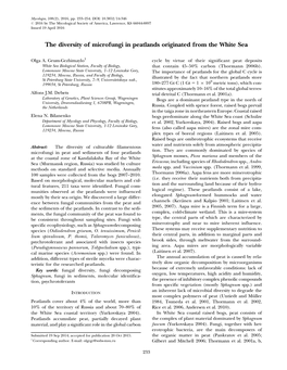 The Diversity of Microfungi in Peatlands Originated from the White Sea