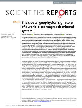The Crustal Geophysical Signature of a World-Class Magmatic Mineral System