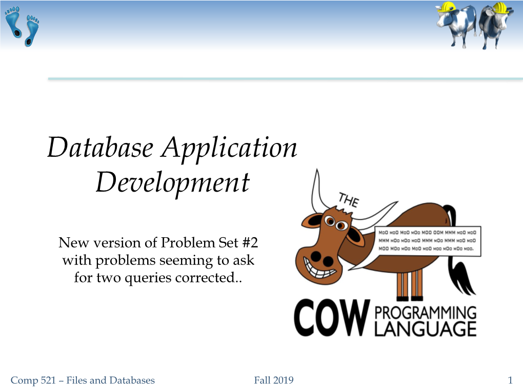 Database Application Development