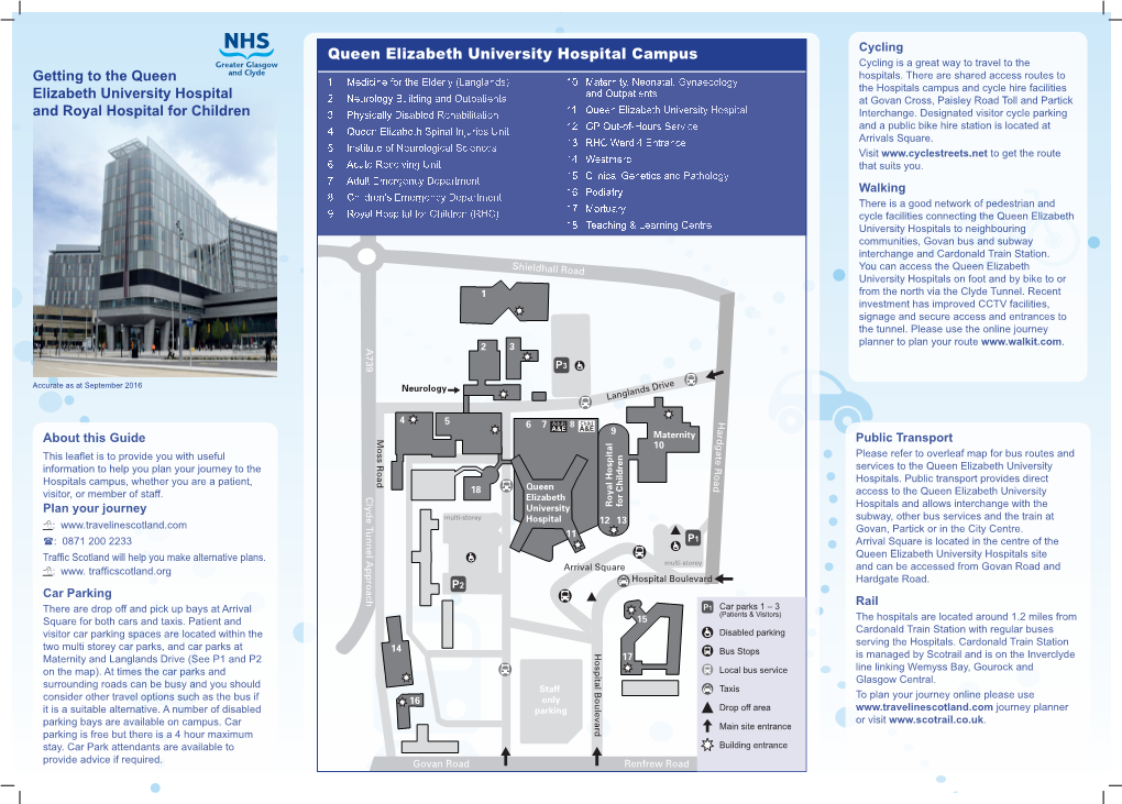 Queen Elizabeth University Hospital Campus Cycling Cycling Is a Great Way to Travel to the Hospitals