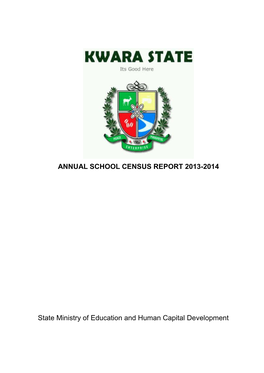Kwara Annual School Census Report 2013