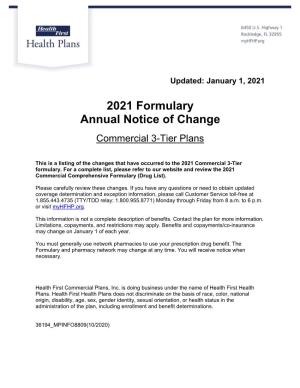 2021 Formulary Annual Notice of Change