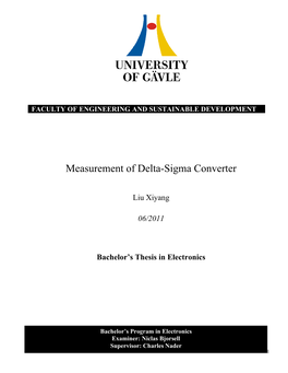 Measurement of Delta-Sigma Converter