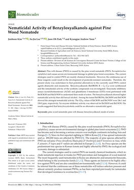 Nematicidal Activity of Benzyloxyalkanols Against Pine Wood Nematode