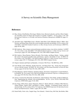 A Survey on Scientific Data Management