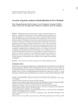 A Review of Genetic Analyses of Hybridisation in New Zealand