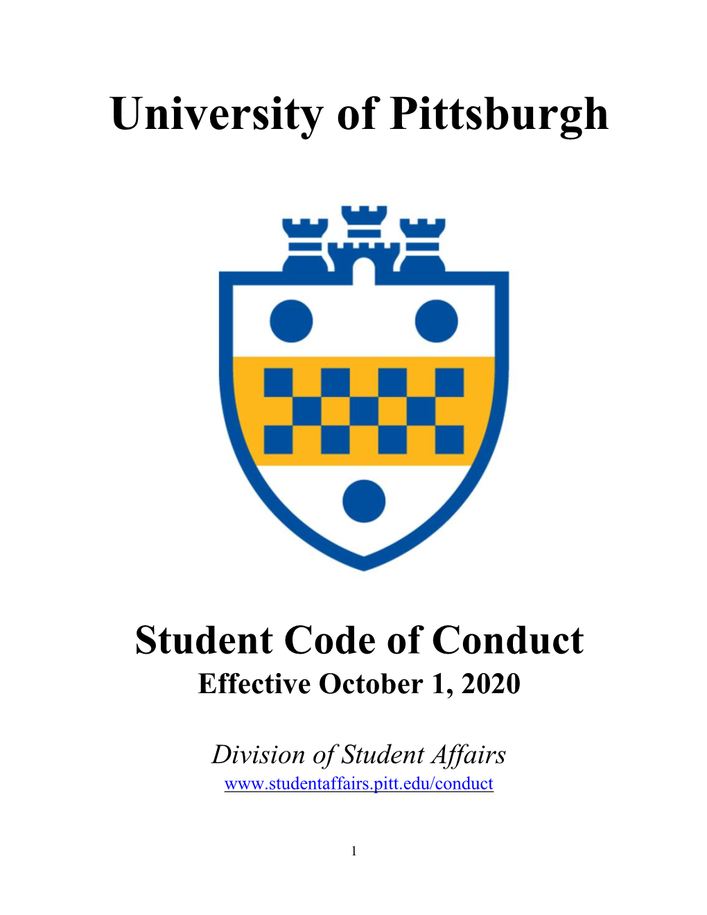 Student Code of Conduct Effective October 1, 2020