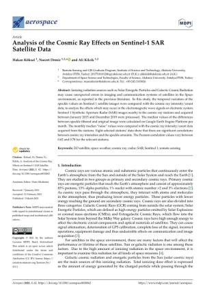 Analysis of the Cosmic Ray Effects on Sentinel-1 SAR Satellite Data