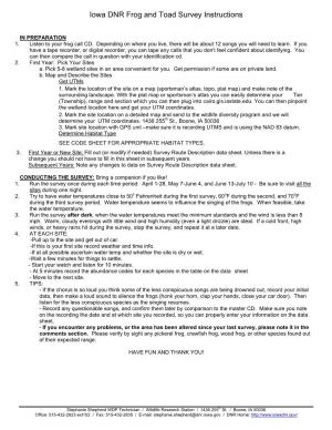 Iowa DNR Frog and Toad Survey Instructions