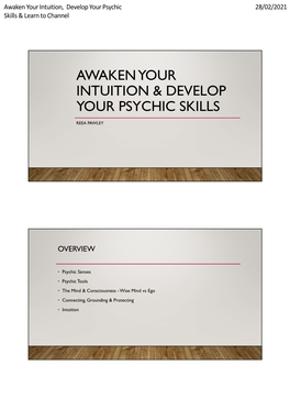Awaken Your Intuition & Develop Your Psychic Skills