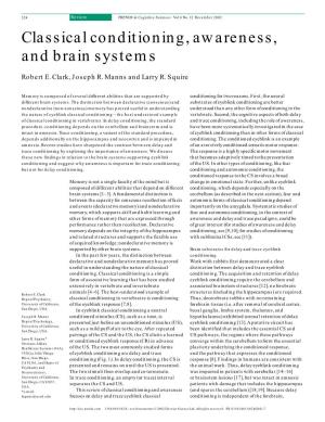 Classical Conditioning, Awareness, and Brain Systems