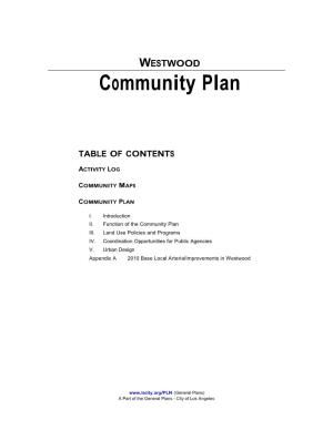 1999 Westwood Community Plan Update 97-0049 CPU 98-1534